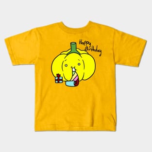 Happy Birthday - Yellow Bell Pepper Kids T-Shirt